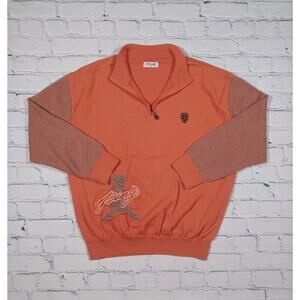 PING Sweater Mens Size‎ L 105 Orange Korean Release Wool 1/4 Zip
